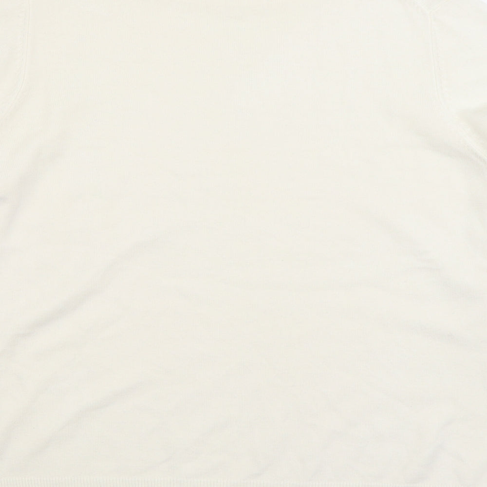 Marks and Spencer Womens Ivory Mock Neck Acrylic Pullover Jumper Size 20