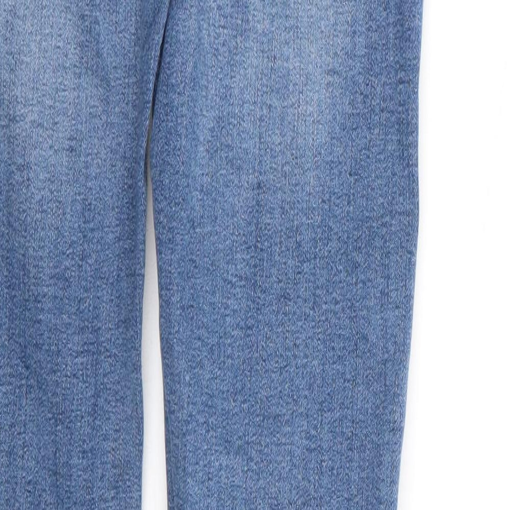 TU Girls Blue Cotton Skinny Jeans Size 14 Years Regular Zip - Distressed