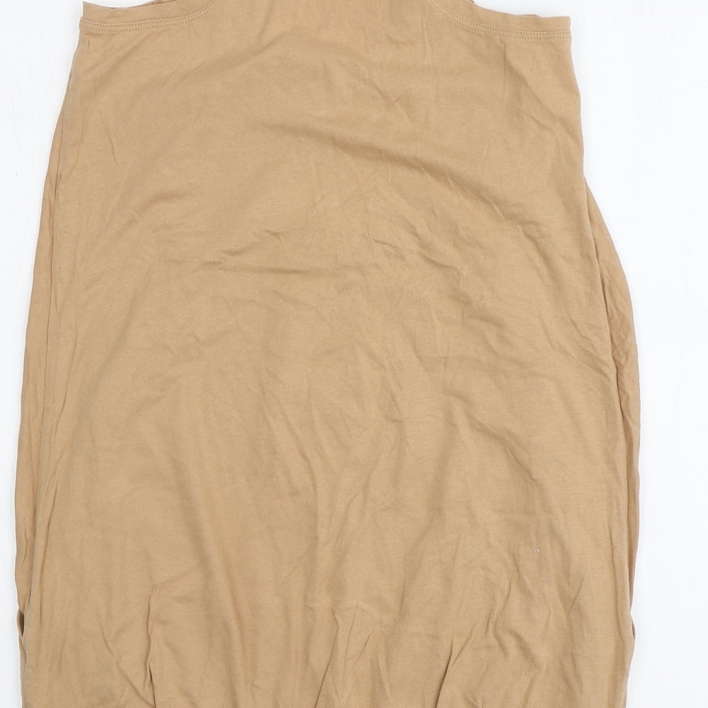 River Island Womens Beige Cotton Basic Tank Size 10 Round Neck
