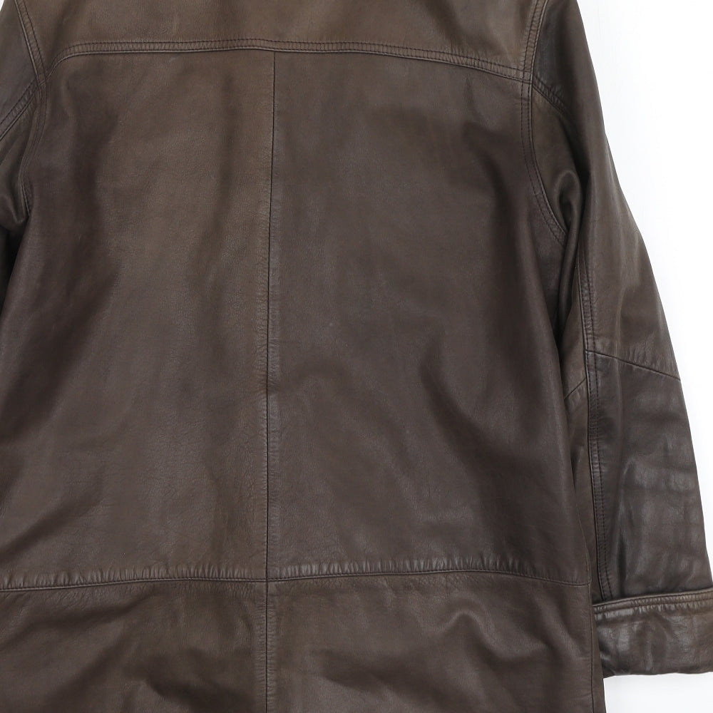 Hide Park Mens Brown Jacket Size M Button