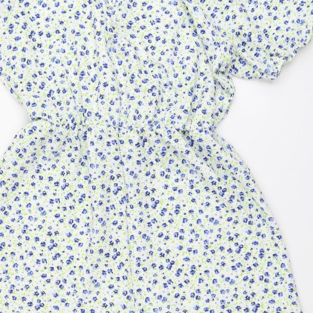 George Womens Multicoloured Floral Polyester Jumpsuit One-Piece Size 16 Button