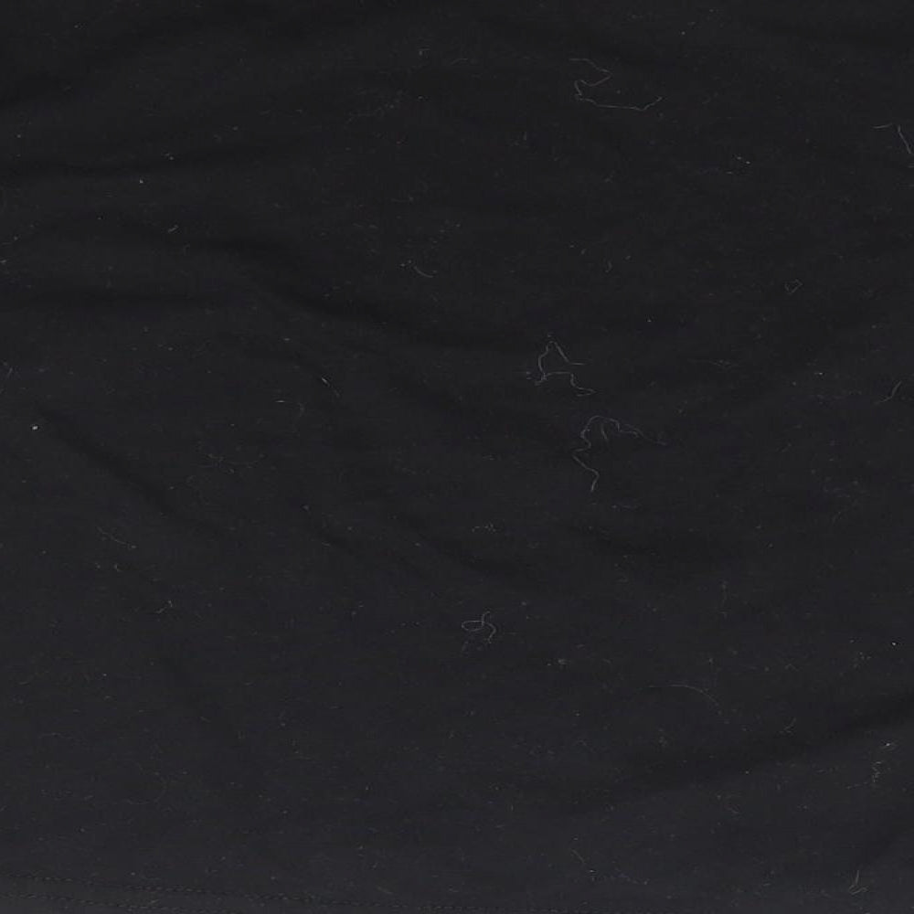 Missguided Womens Black Polyester Cropped T-Shirt Size 8 Crew Neck