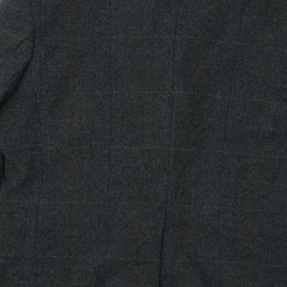 Primark Mens Grey Plaid Polyester Jacket Suit Jacket Size L