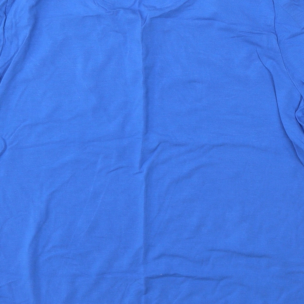 GolleHaug Womens Blue Viscose Basic T-Shirt Size 10 Round Neck