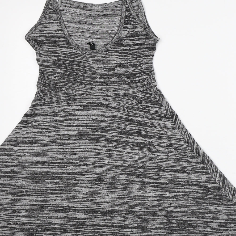 Divided by H&M Womens Grey Viscose Skater Dress Size S Round Neck