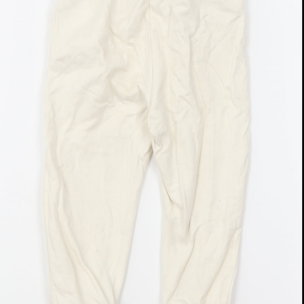 Pep & Co Baby Ivory Cotton Jogger Trousers Size 9-12 Months Drawstring - The Best Is Yet To Come