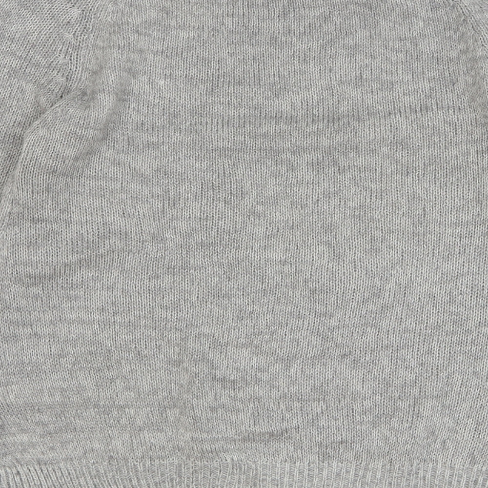 New Look Womens Grey Round Neck Acrylic Pullover Jumper Size 12 - Bling Bling