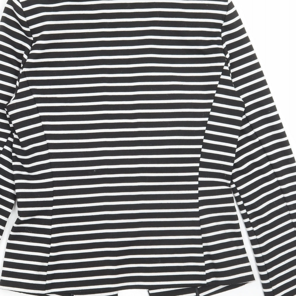 Marks and Spencer Womens Black Striped Jacket Blazer Size 8