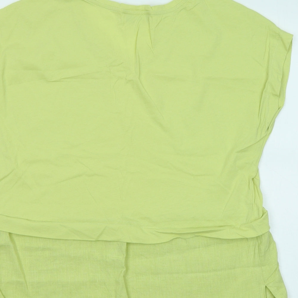 Carolyn Donnelly Womens Green Cotton Basic T-Shirt Size M Round Neck