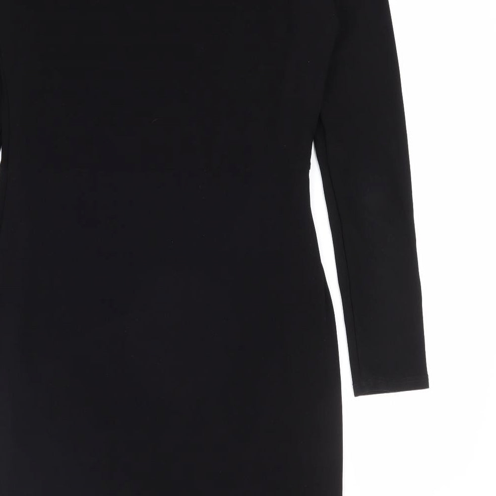 Wallis Womens Black Polyester A-Line Size 12 Round Neck Pullover