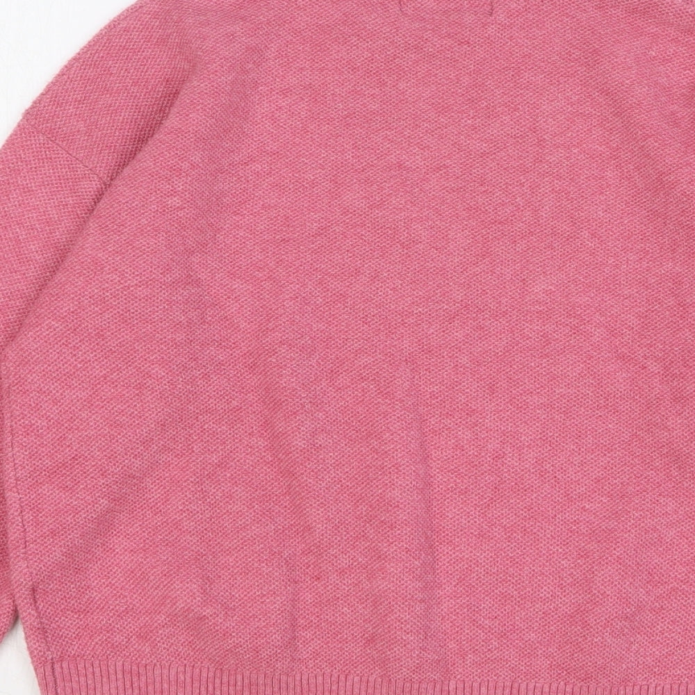 Marks and Spencer Womens Pink High Neck Polyester Pullover Jumper Size S
