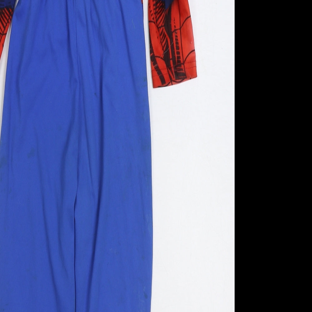 F&F Boys Multicoloured Geometric Polyester One Piece Size 5-6 Years Hook & Loop - Spiderman Costume