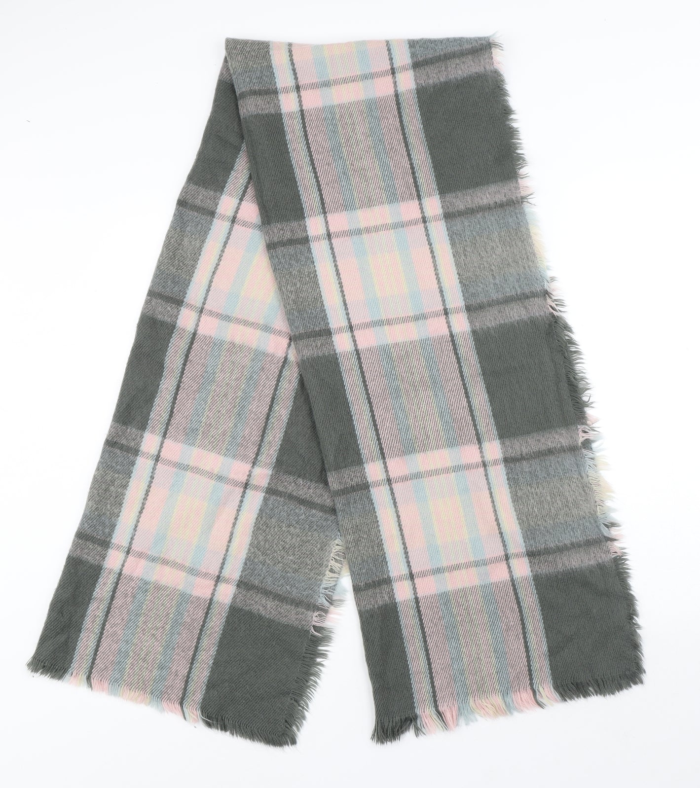 Preworn Womens Multicoloured Plaid Acrylic Scarf