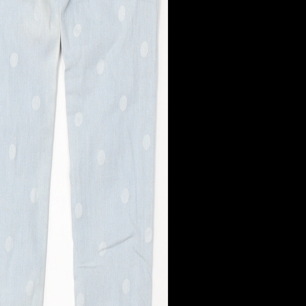 Henry Holland Womens Blue Polka Dot Cotton Skinny Jeans Size 12 L30 in Regular Button