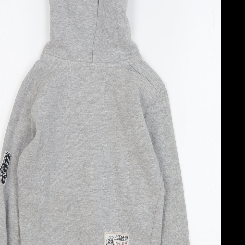 Rivaldi Boys Grey Cotton Full Zip Hoodie Size 6 Years Zip