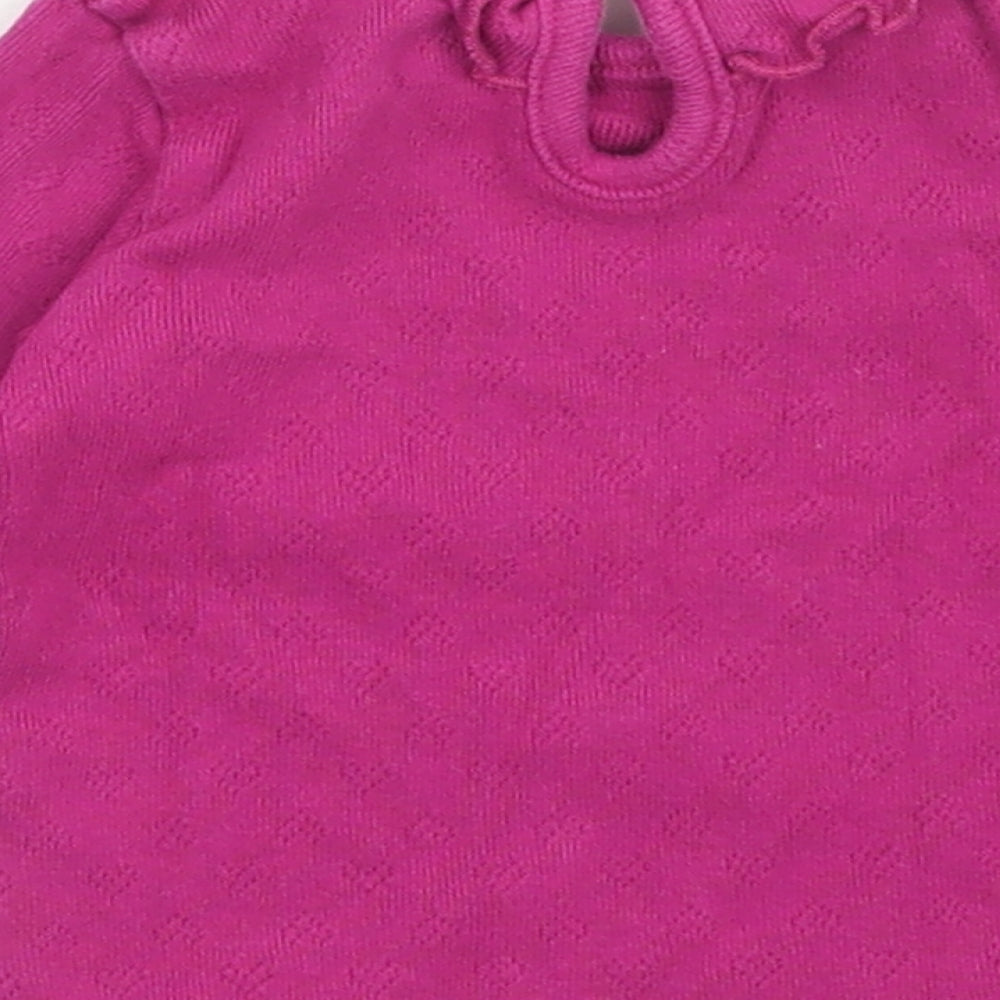 Dunnes Stores Girls Purple Cotton Basic T-Shirt Size 6-9 Months Round Neck Pullover