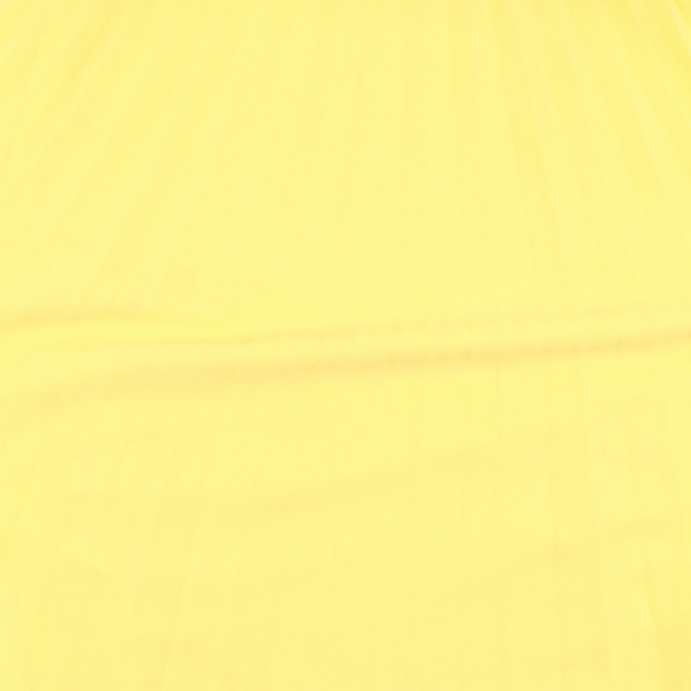 Primark Womens Yellow Polyester Flare Skirt Size 8