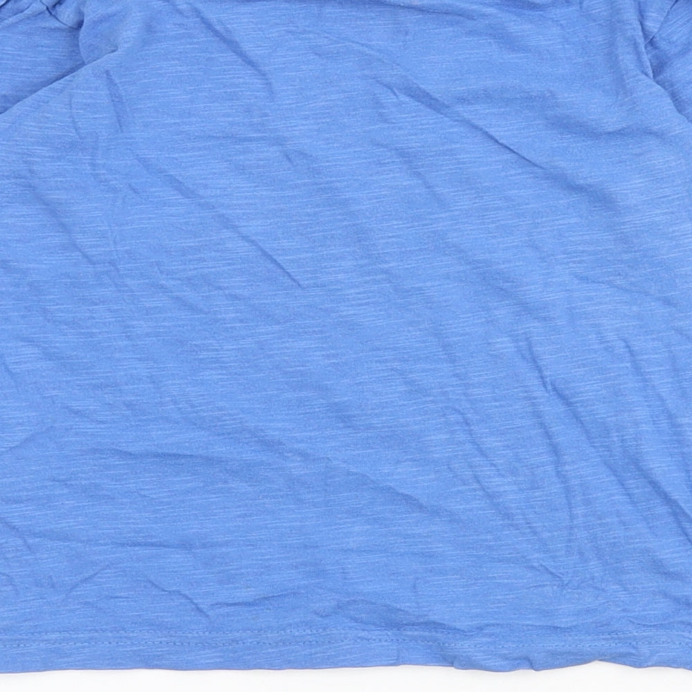 Marks and Spencer Girls Blue Cotton Basic T-Shirt Size 2-3 Years Crew Neck - Captain Awesome