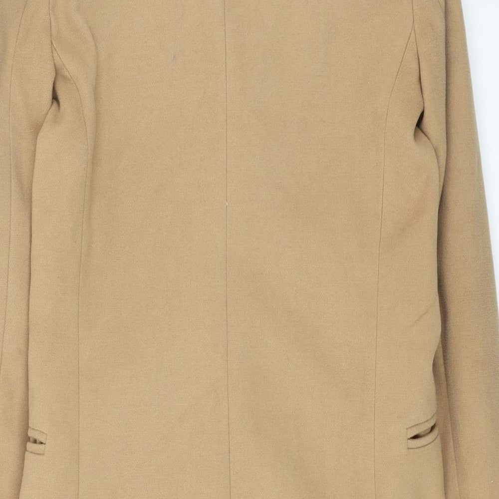 Topshop Womens Brown Overcoat Coat Size 4 Buckle
