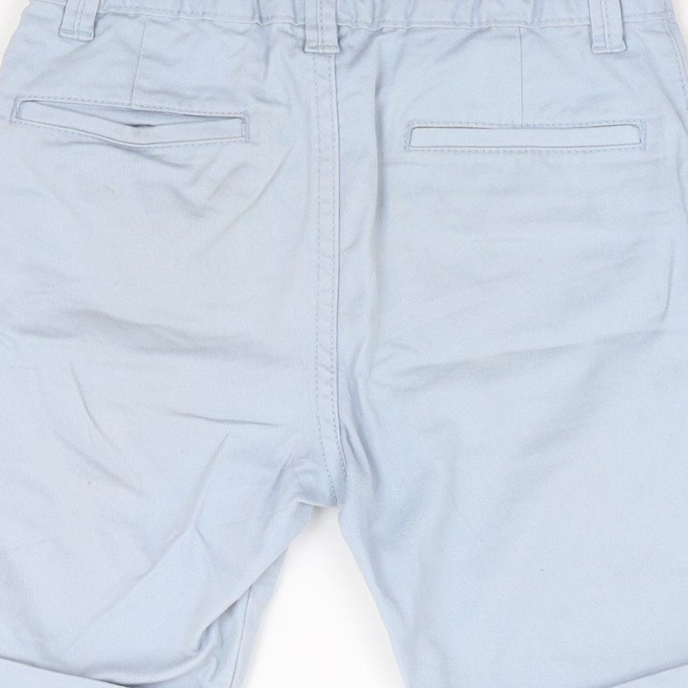 TU Boys Blue Cotton Chino Shorts Size 5-6 Years Regular Buckle