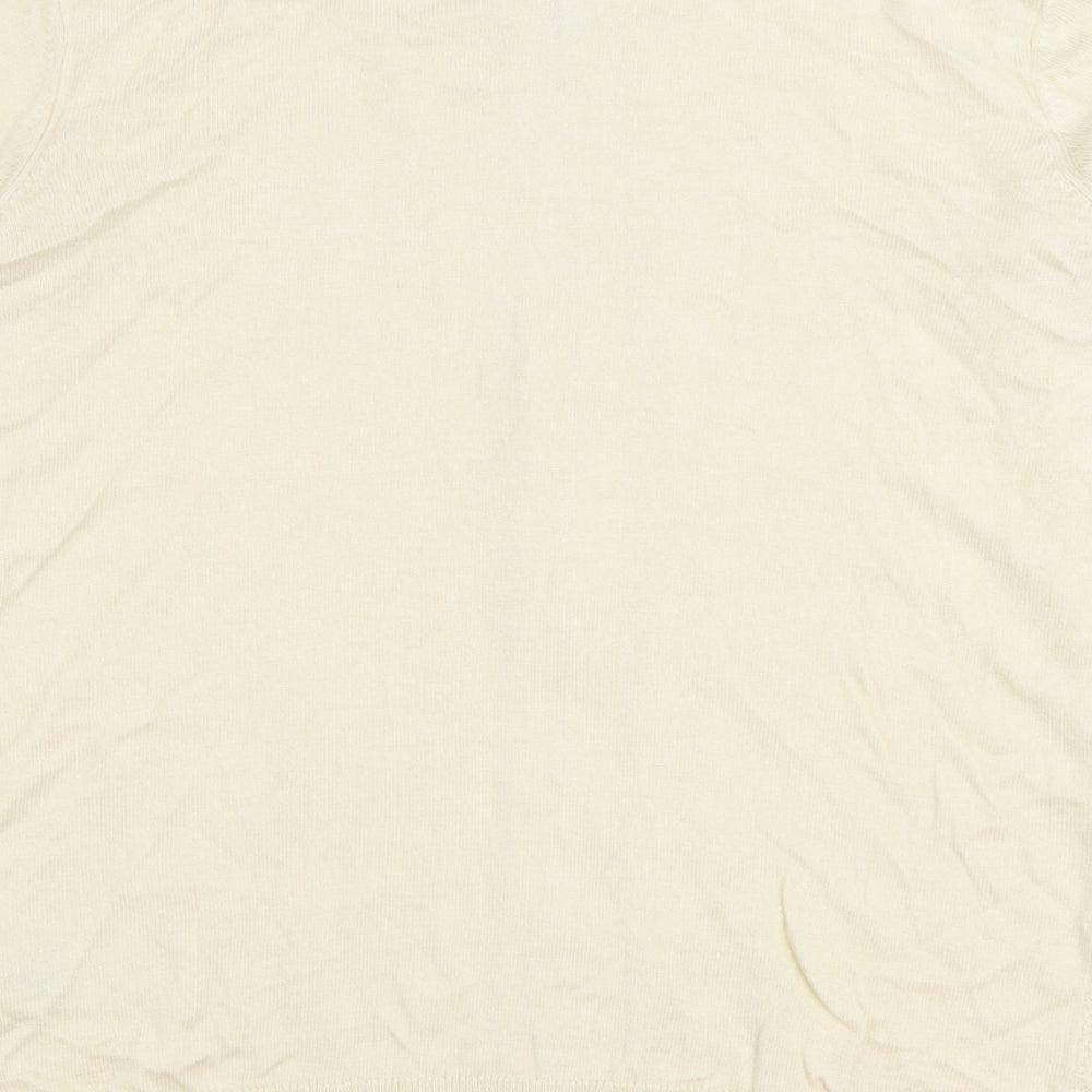 Damart Womens White Round Neck Viscose Cardigan Jumper Size 10