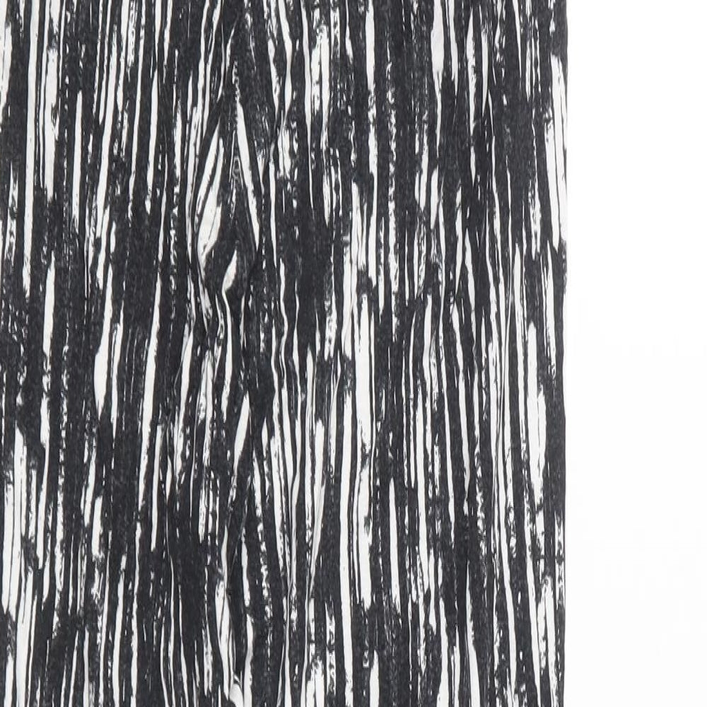 H&M Womens Beige Geometric Viscose Jogger Trousers Size XS L24 in Regular