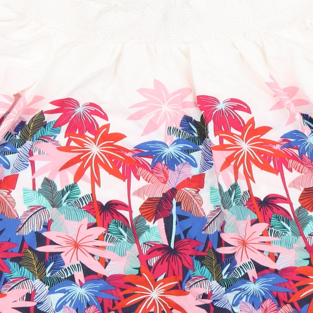 Marks and Spencer Womens Multicoloured Floral Polyester Basic Blouse Size 10 Square Neck