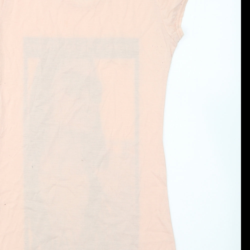 Quiz Womens Pink Cotton Basic T-Shirt Size 12 Round Neck - Freedom Is The Way Forward