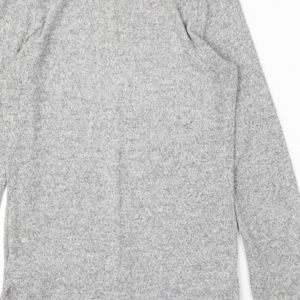 NEXT Womens Grey Round Neck Viscose Pullover Jumper Size 6
