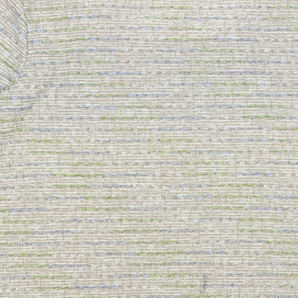 Marks and Spencer Womens Grey Round Neck Striped Polyester Pullover Jumper Size 18 - Lace Trim