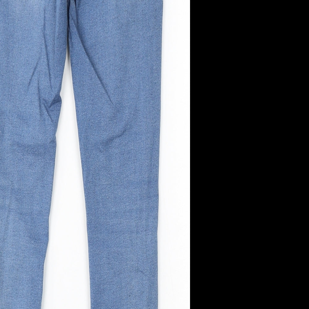 Marks and Spencer Womens Blue Cotton Skinny Jeans Size 12 L28 in Regular