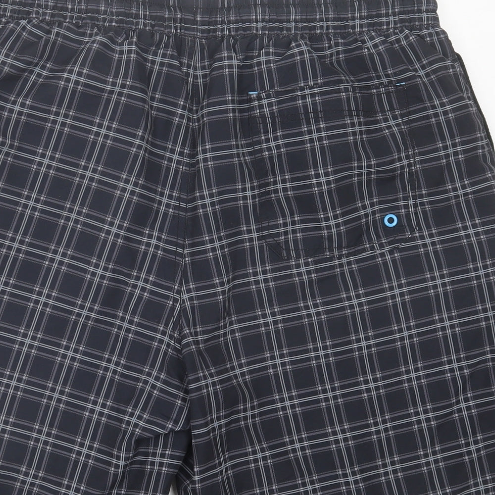 McKenzie Mens Black Plaid Polyester Bermuda Shorts Size XL L8 in Regular Drawstring