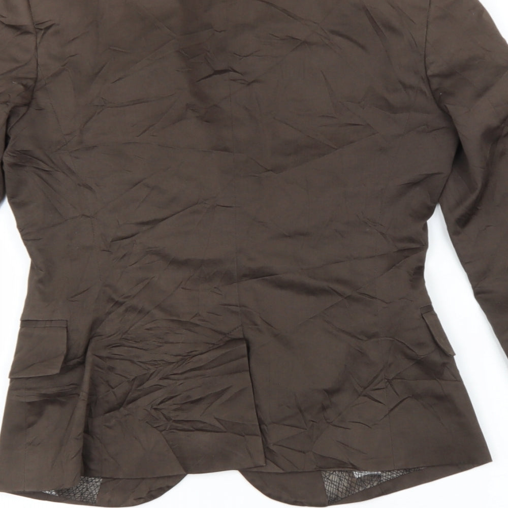 Sisley Womens Brown Jacket Blazer Size S Button