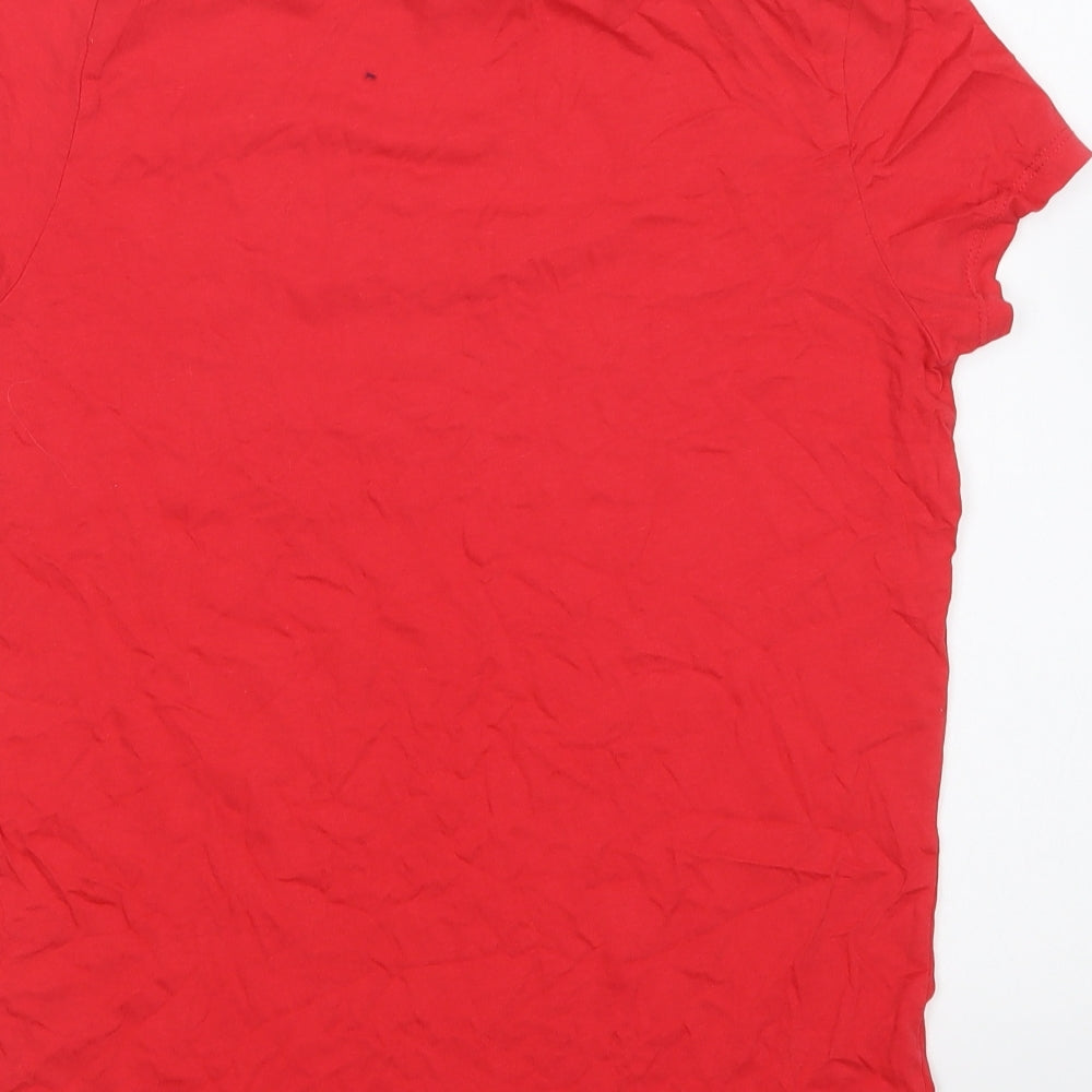 Primark Womens Red Cotton Basic T-Shirt Size 2XS Round Neck - Love Always Wins