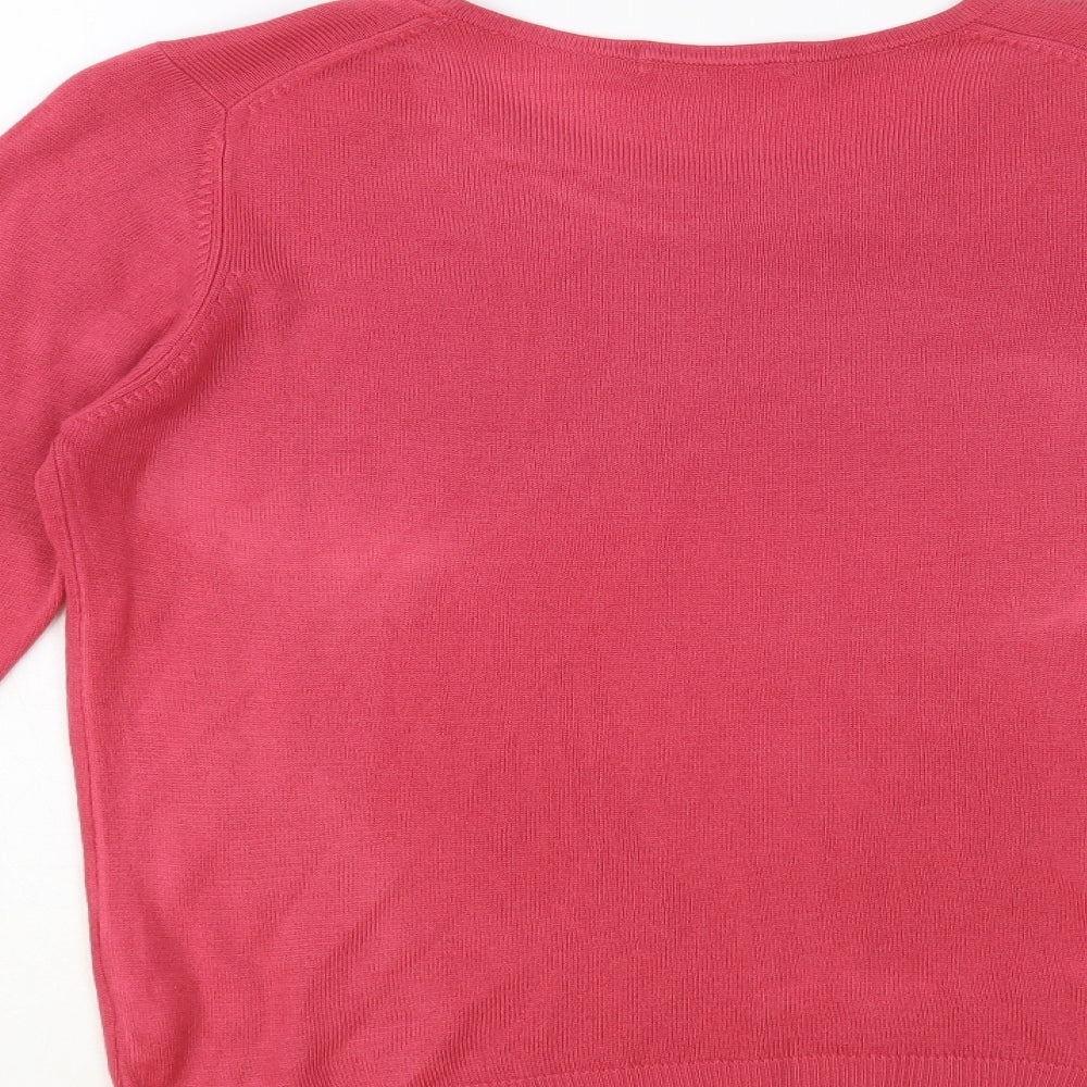 Marks and Spencer Womens Pink Round Neck Acrylic Pullover Jumper Size 10