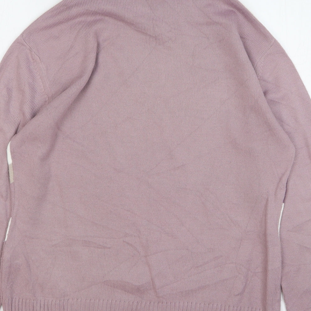Demart Womens Pink Roll Neck Acrylic Pullover Jumper Size 14
