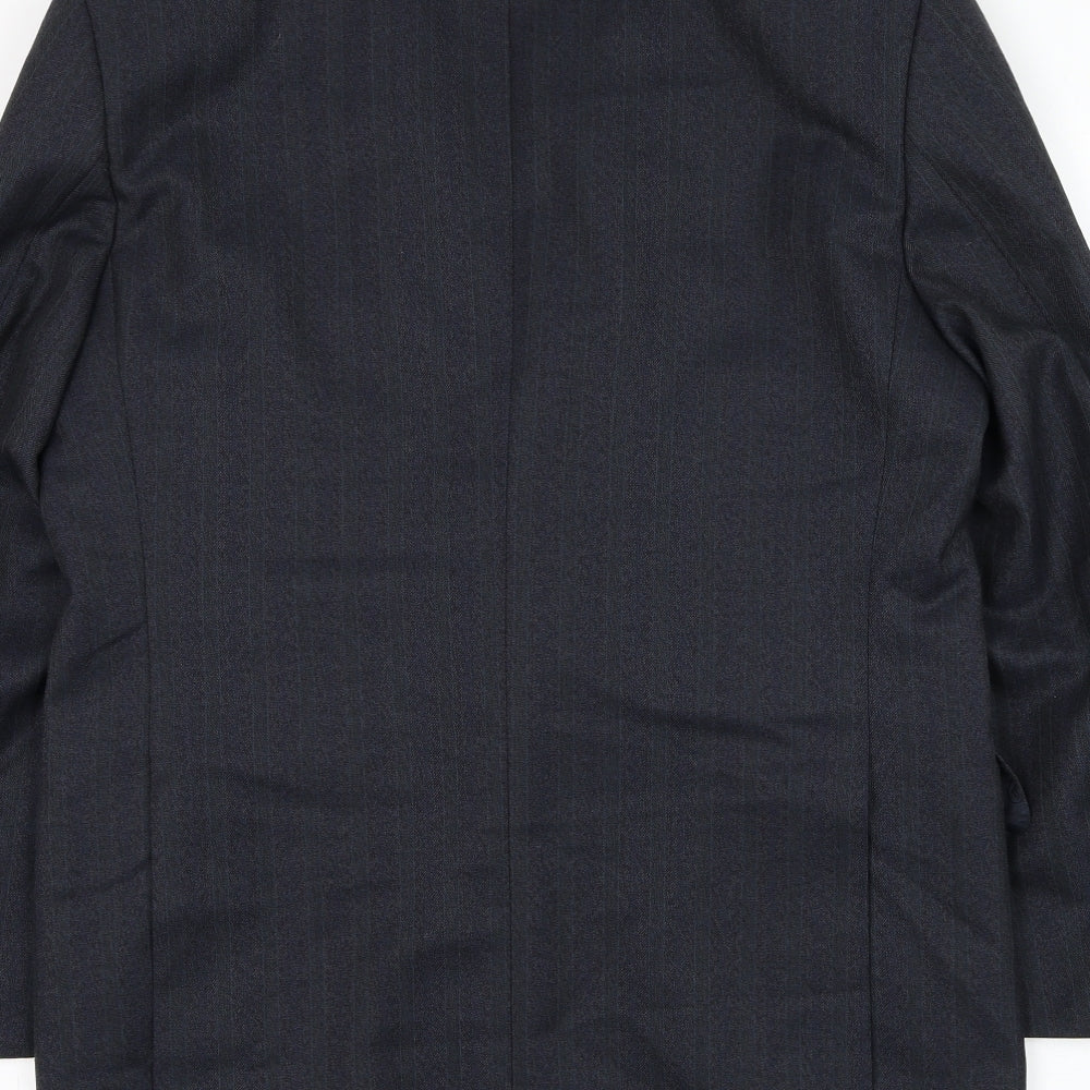 Cain Mens Blue Wool Jacket Suit Jacket Size 40