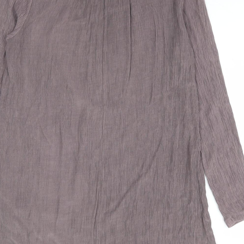 Preworn Womens Purple Polyester Tunic Blouse Size S Round Neck - Asymetric Plisse