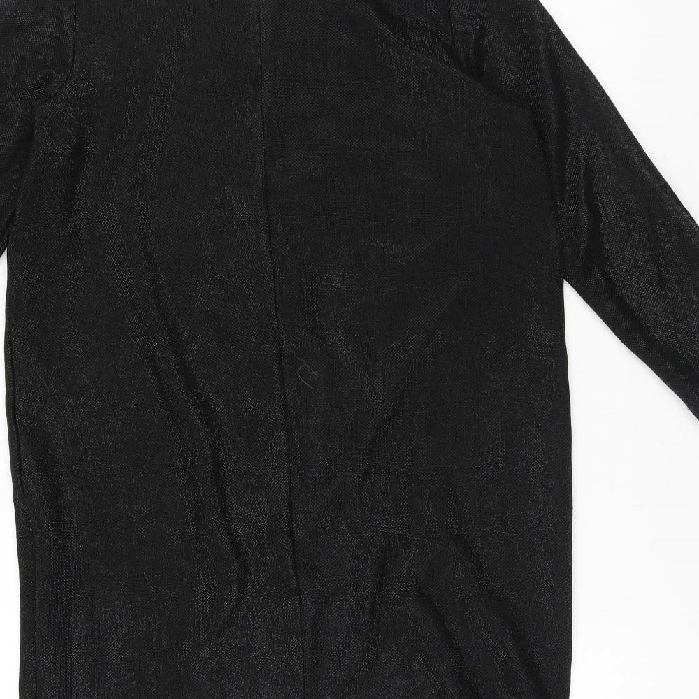 Mohito Womens Black Viscose Jumper Dress Size M Round Neck Zip