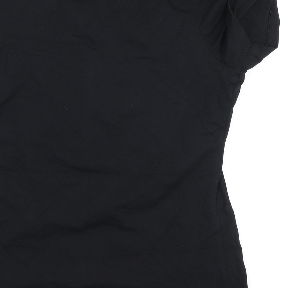 Dunnes Stores Womens Black Cotton Basic T-Shirt Size M Round Neck - 50 party crew