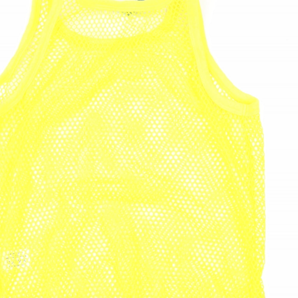 Atmoshphere Womens Yellow Polyester Basic Tank Size 14 Scoop Neck