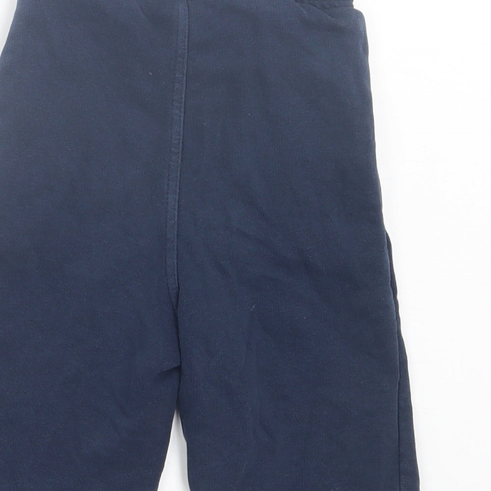 H&M Boys Blue Cotton Sweat Shorts Size 5-6 Years Regular Drawstring