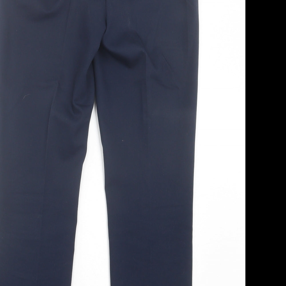 NEXT Womens Blue Cotton Trousers Size 8 L25 in Regular Hook & Eye