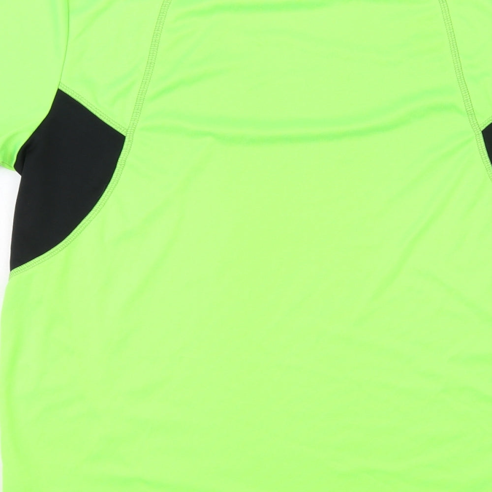 Crivit Mens Green Polyester T-Shirt Size L Crew Neck