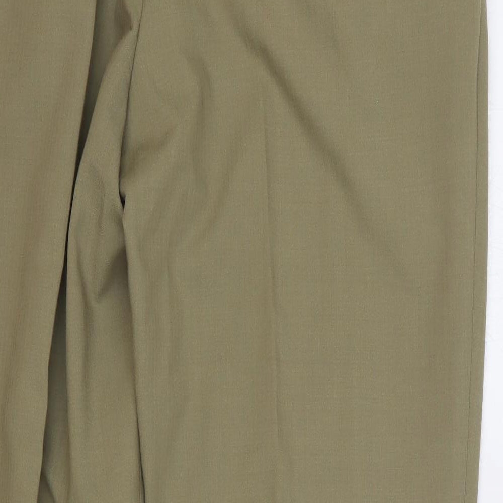 Marks and Spencer Womens Green Polyester Trousers Size 38 L34 in Regular Button