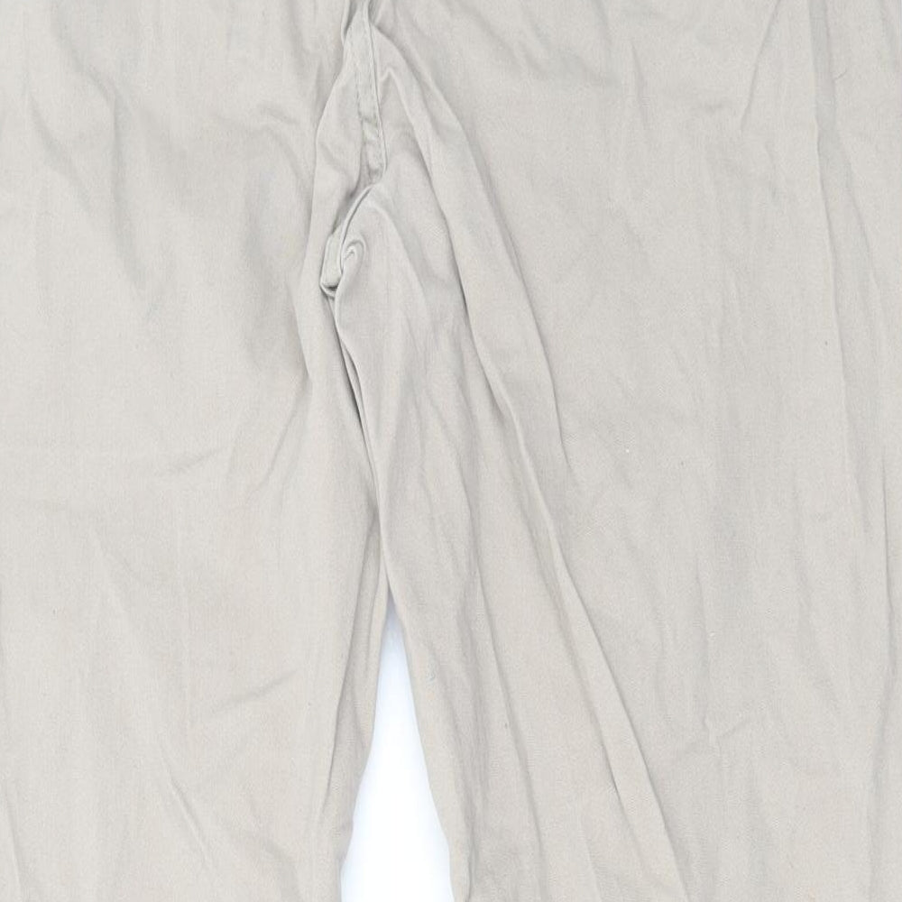 Kangol Mens Beige Cotton Chino Trousers Size 36 in L32 in Regular Zip