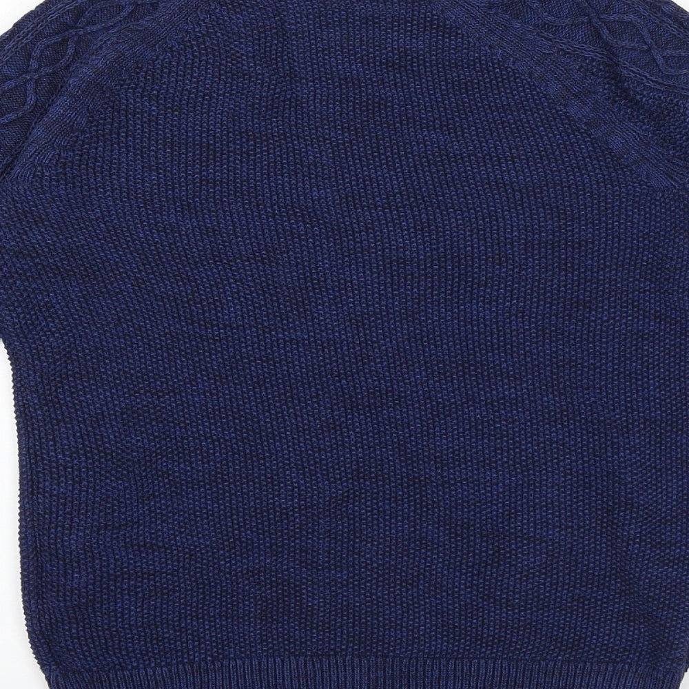 Gap Mens Blue Roll Neck Cotton Pullover Jumper Size S