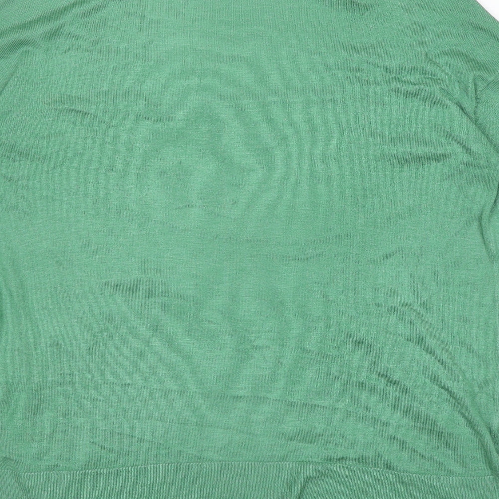Marks and Spencer Womens Green V-Neck Acrylic Cardigan Jumper Size S