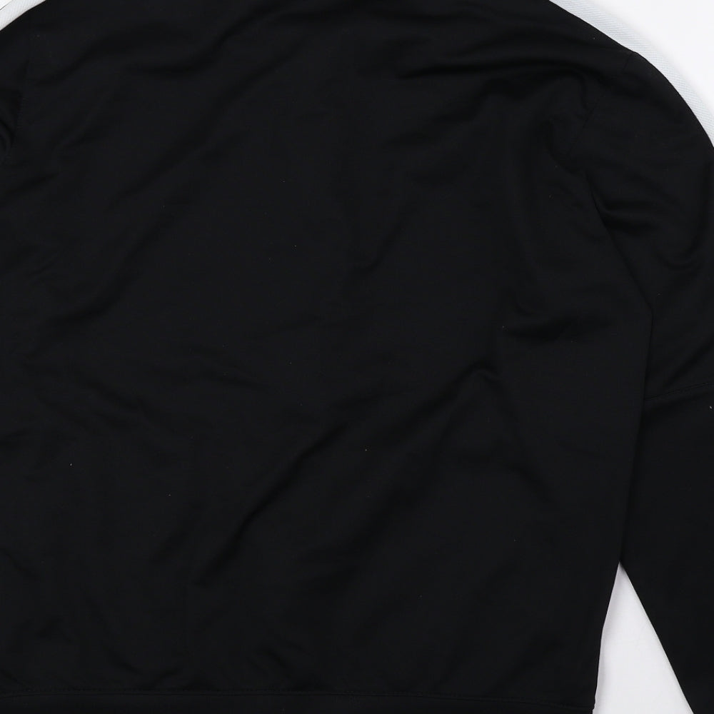 Nike Mens Black V-Neck Polyester Full Zip Jumper Size L - Dri Fit