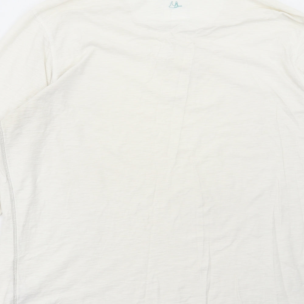 Debenhams Mens White Cotton T-Shirt Size XL Henley